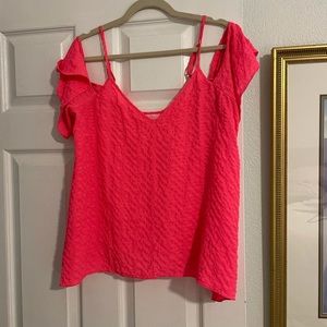 Hot pink cold shoulder top by Lilly Pulitzer